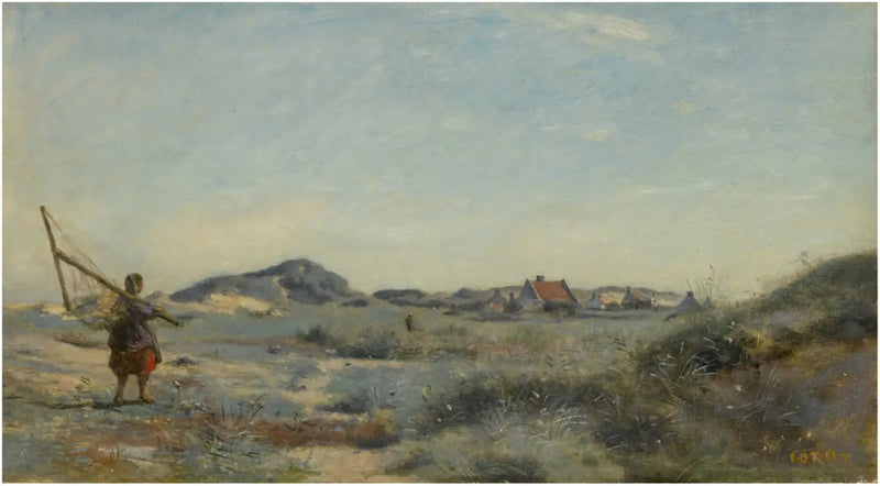 Dunkerque. Una pescatrice di gamberetti - Jean-Baptiste Camille Corot
