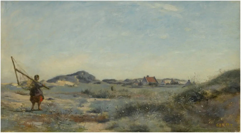 Dunkerque. Una pescatrice di gamberetti - Jean-Baptiste Camille Corot
