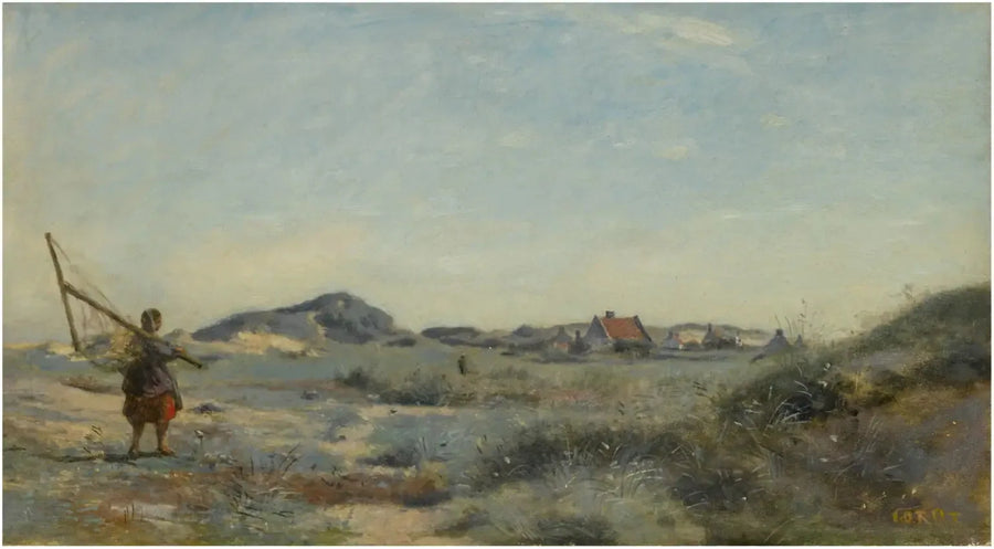 Dunkerque. Una pescatrice di gamberetti - Jean-Baptiste Camille Corot