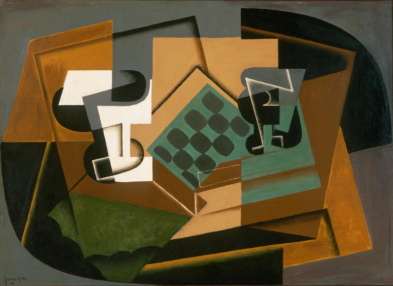 Scacchiera, vetro e piatto - Juan Gris