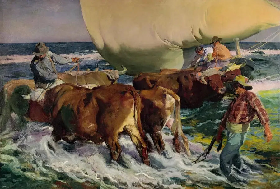 Arenamento della barca (luce del pomeriggio) - Joaquín Sorolla