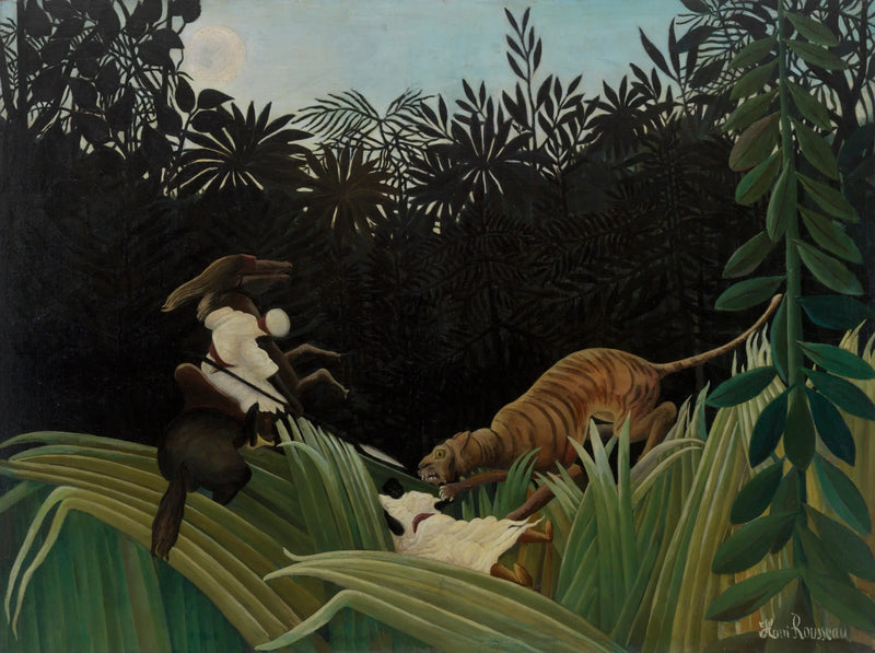Esploratori attaccati da una tigre - Henri Rousseau