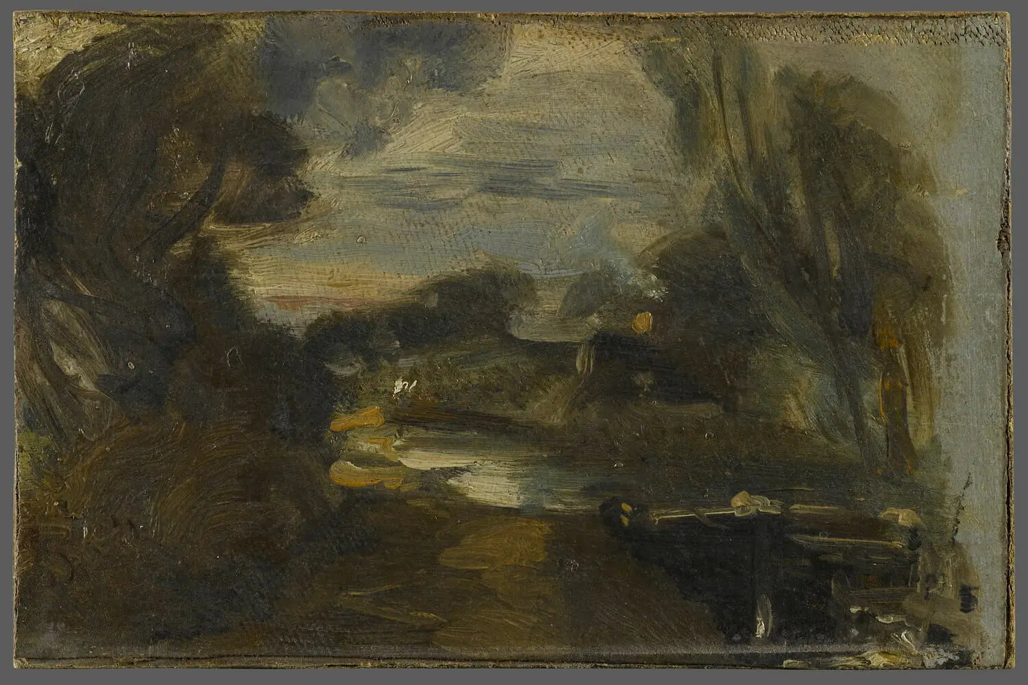 Écluse sur la rivière Stour - John Constable image 1 reproduction de peinture à l’huile