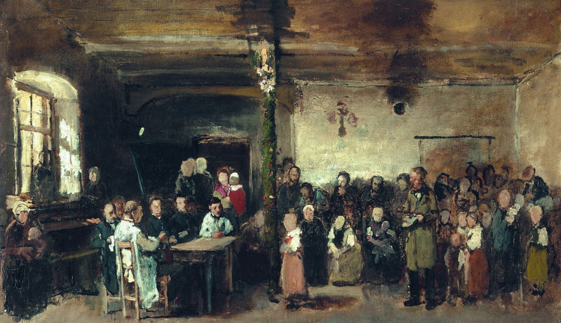 École à Colpach. Croquis - Mihály Munkácsy