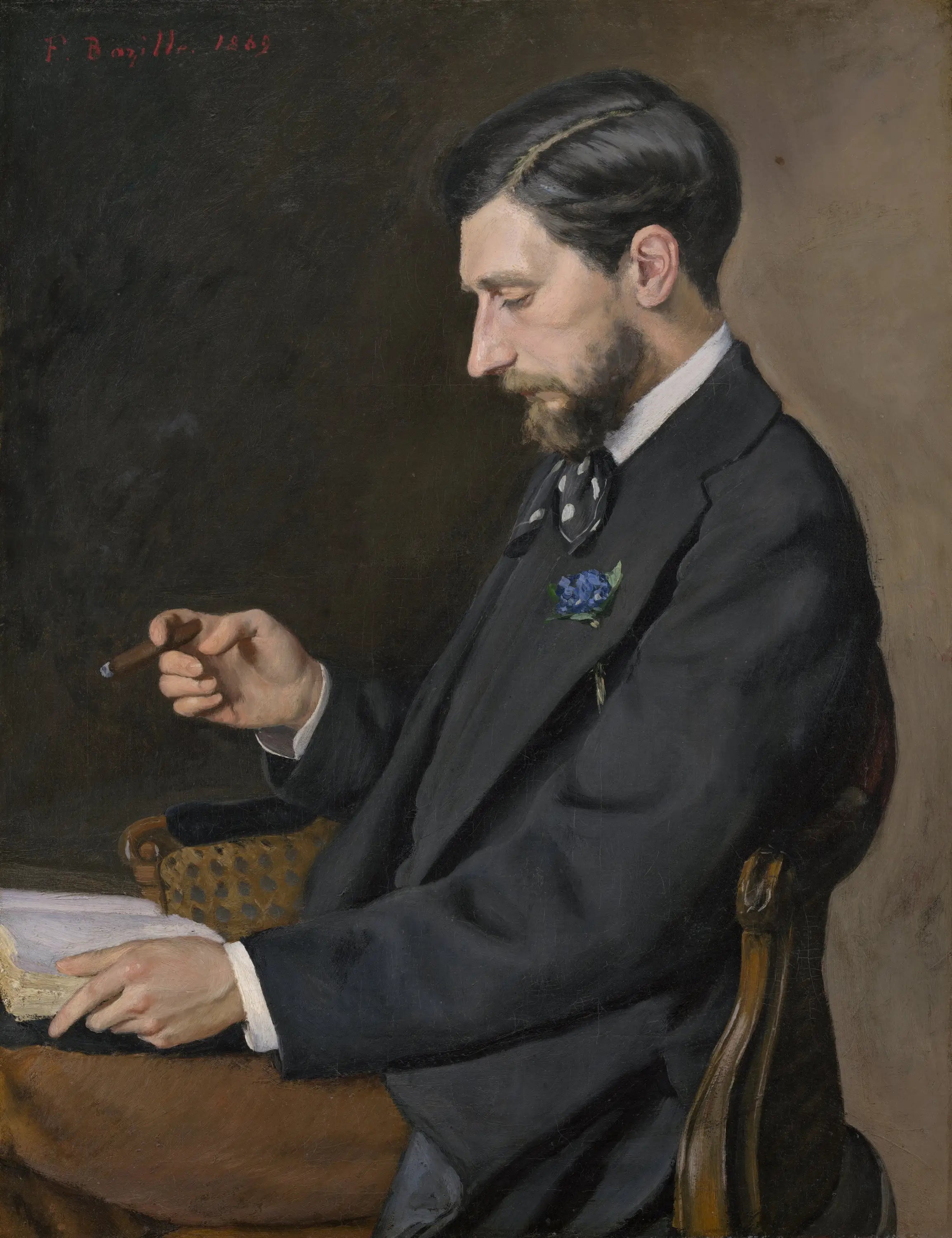 Reproduction du tableau « Edmond Maître - Frédéric Bazille » par Alpha Reproduction en peinture à l’huile