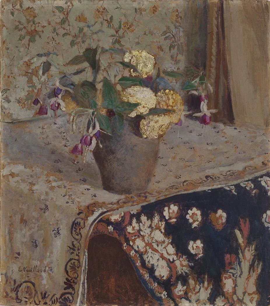 Fuchsias et œillets d’Inde, peinture de Édouard Vuillard