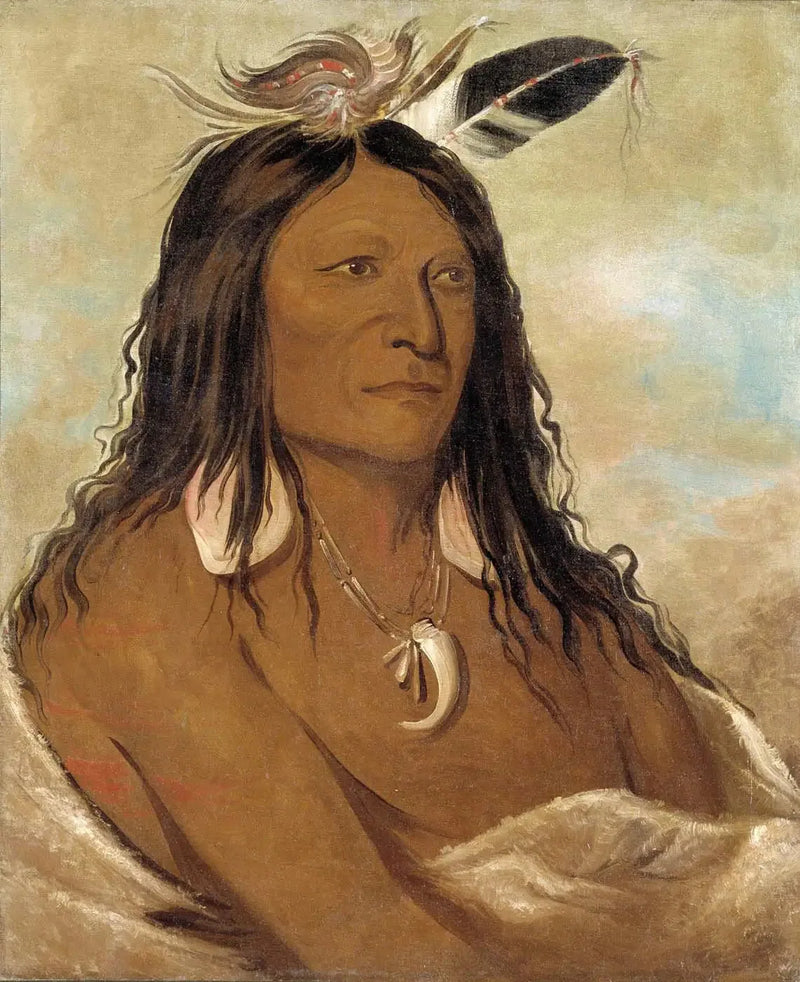 Eé-shah-kó-nee, arco e faretra, Primo capo della tribù - George Catlin