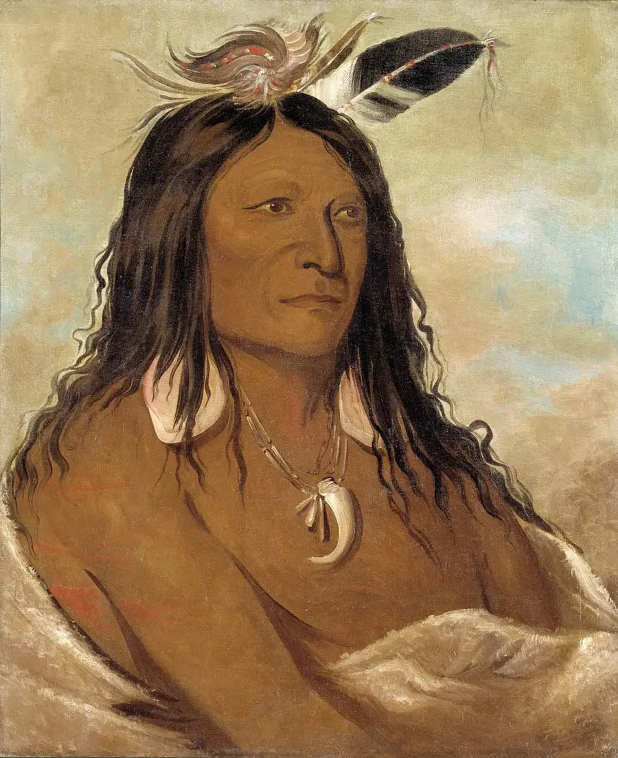 Eé-shah-kó-nee, arco e faretra, Primo capo della tribù - George Catlin