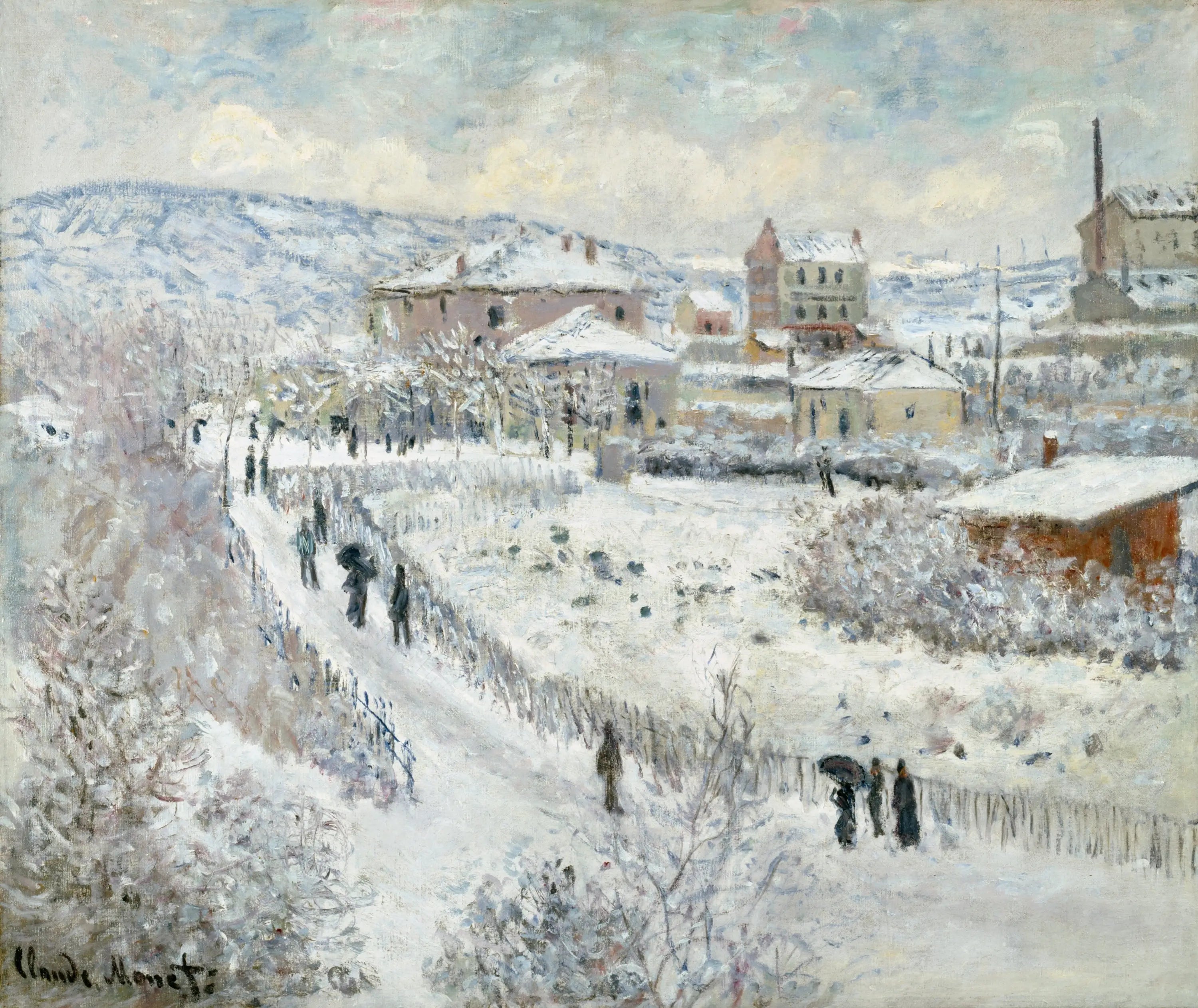 Effet de neige à ArgenteuilAlternate - Claude Monet image 1 copie de tableau peinte à la main