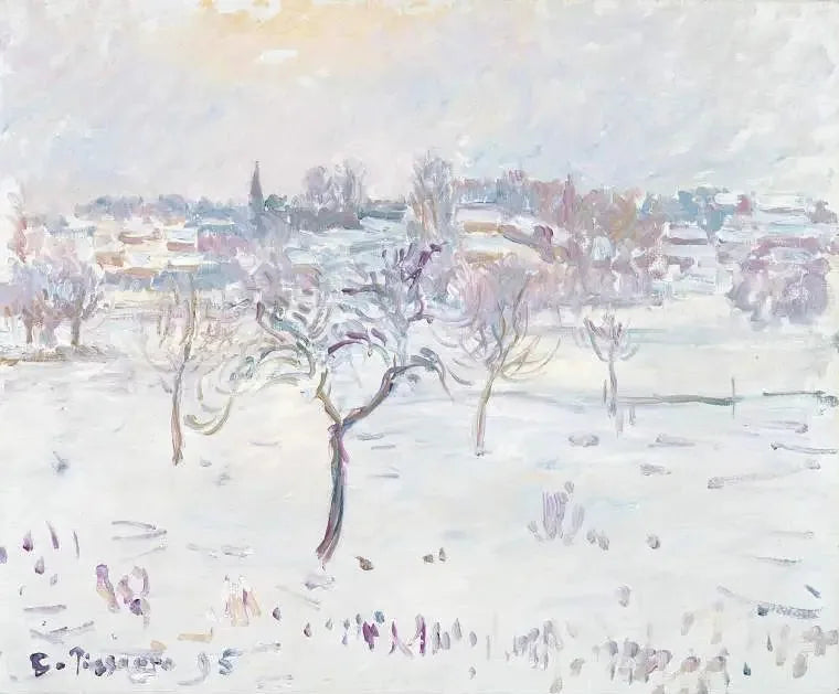 Effetto di neve a Éragny, con un melo - Camille Pissarro