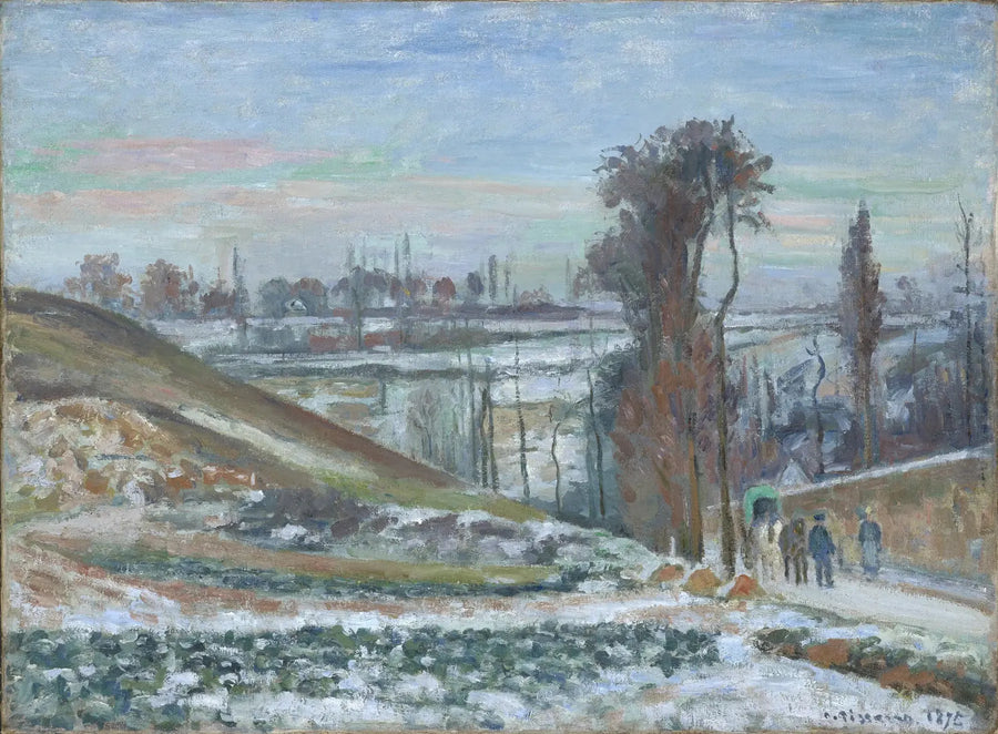 Effetto di neve all'Hermitage, Pontoise - Camille Pissarro