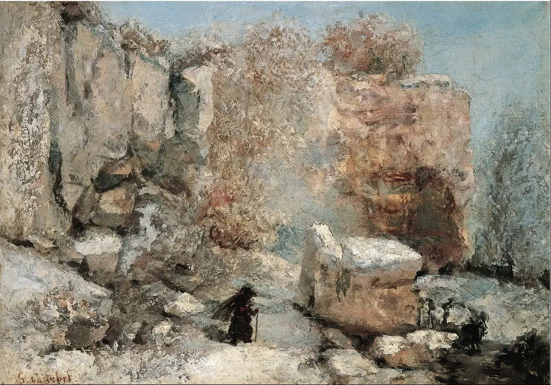 Effet de neige dans une carrière - Gustave Courbet image 1 tableau peint à l’huile sur toile