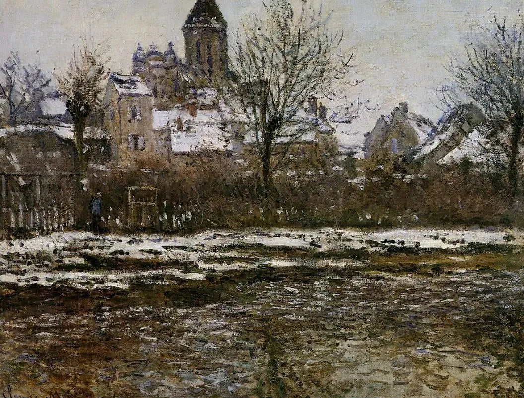 Effet de neige à Vétheuil W506 par Claude Monet, hiver 1878-1879, musée d’Orsay
