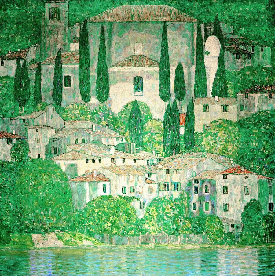 Chiesa a Cassone (paesaggio con cipressi) - Gustav Klimt