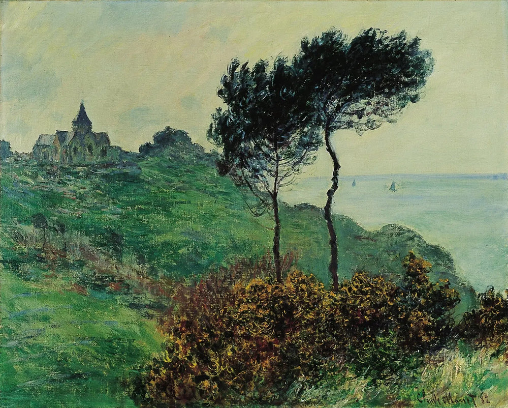 Église de Varengeville, temps gris - Claude Monet image 1 tableau peint à l’huile sur toile