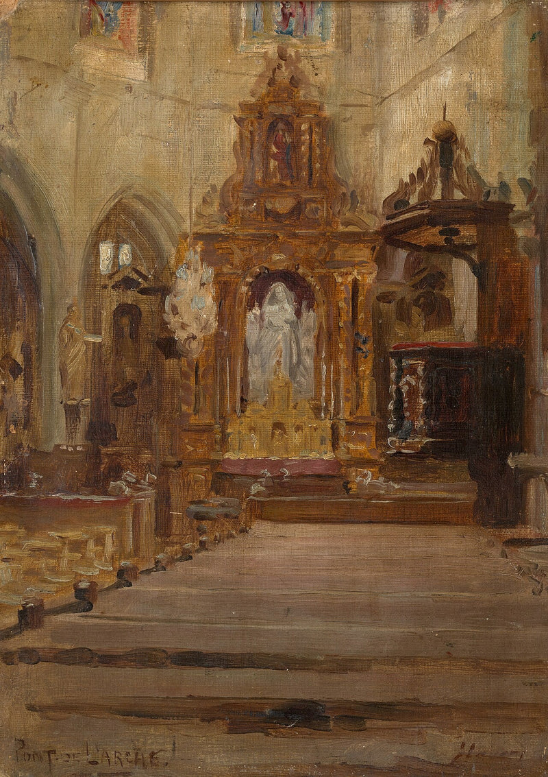 Chiesa di Notre Dame des Arts, Pont de l'Arche (Vista della navata verso il coro) - John Lavery