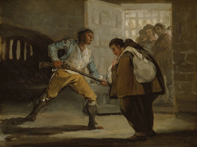 Il Maragato minaccia il fratello Pedro de Zaldivia con la sua arma - Francisco de Goya