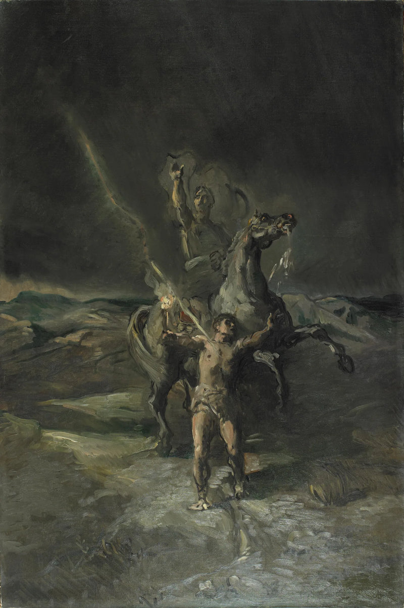 Imperatore romano a cavallo e il suo schiavo colpito da un fulmine - Théodore Chassériau
