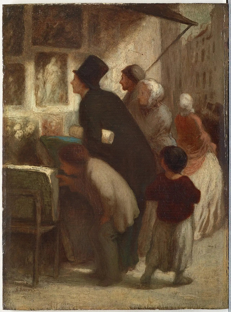 Fuori dal negozio del venditore di stampe - Honoré Daumier