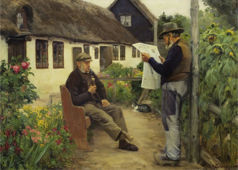En leggendo le notizie del giornale - H. A. Brendekilde