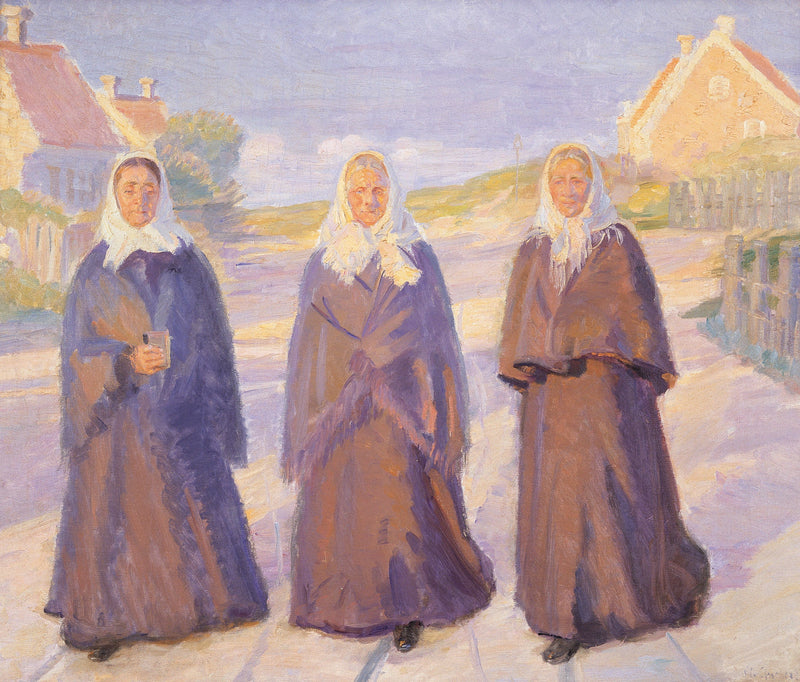 Sulla strada per la chiesa - Anna Ancher