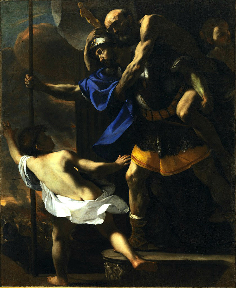 Enée, Anchise e Ascanio in fuga da Troia - Mattia Preti
