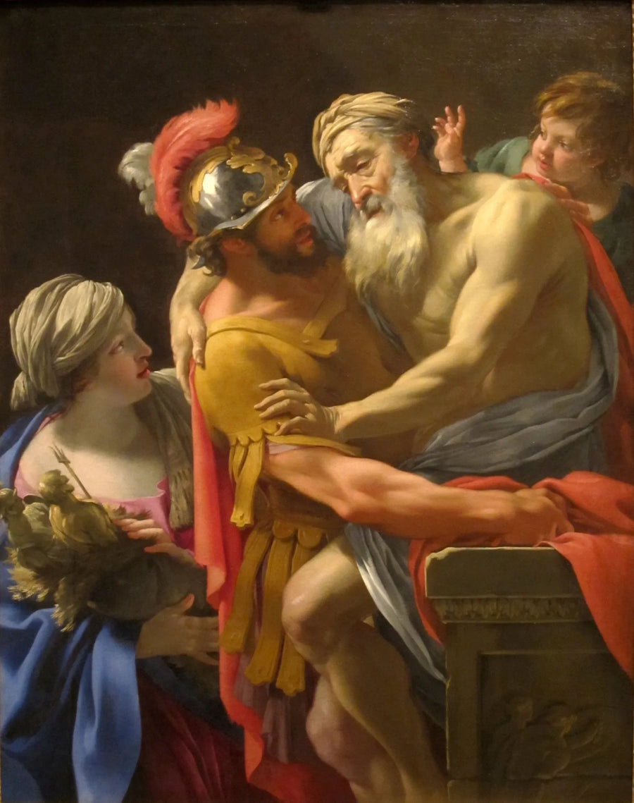 Enea e Priamo in fuga da Troia - Simon Vouet