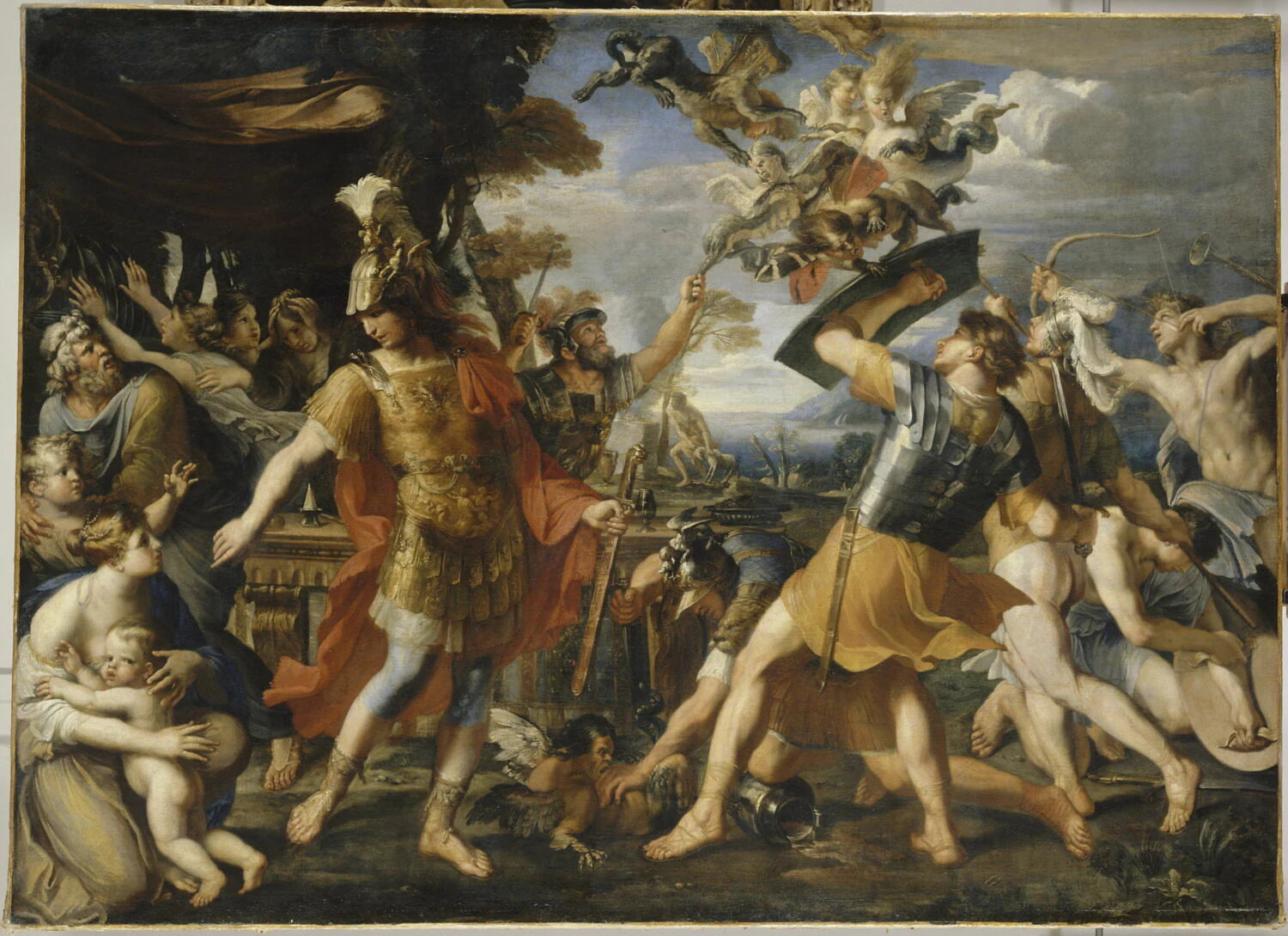 Énée et ses compagnons combattant les Harpies - François Perrier