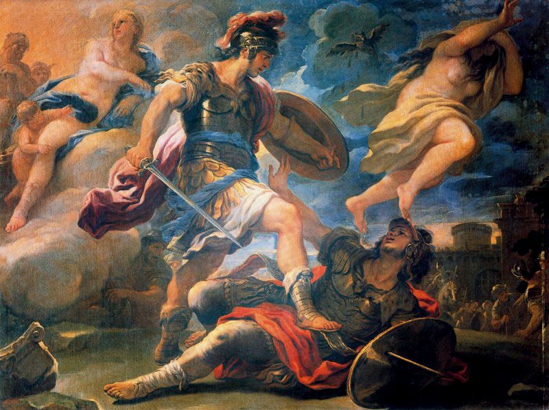 Enée e Turno - Luca Giordano