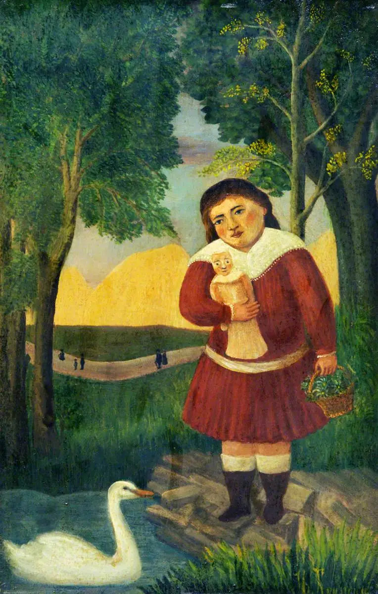 Bambino con una bambola in un paesaggio - Henri Rousseau