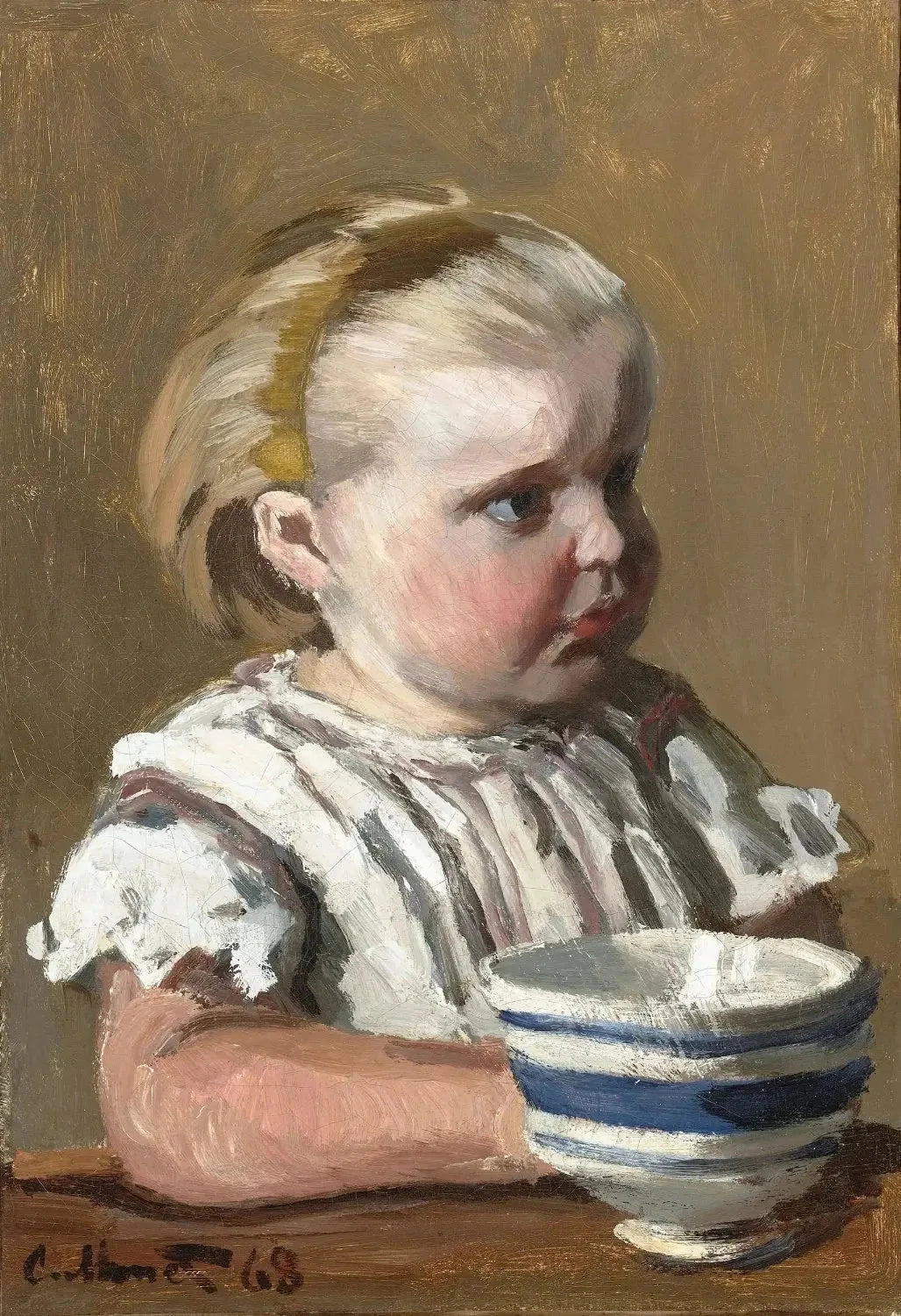 L’Enfant à la tasse, portrait de Jean Monet W131, 1868