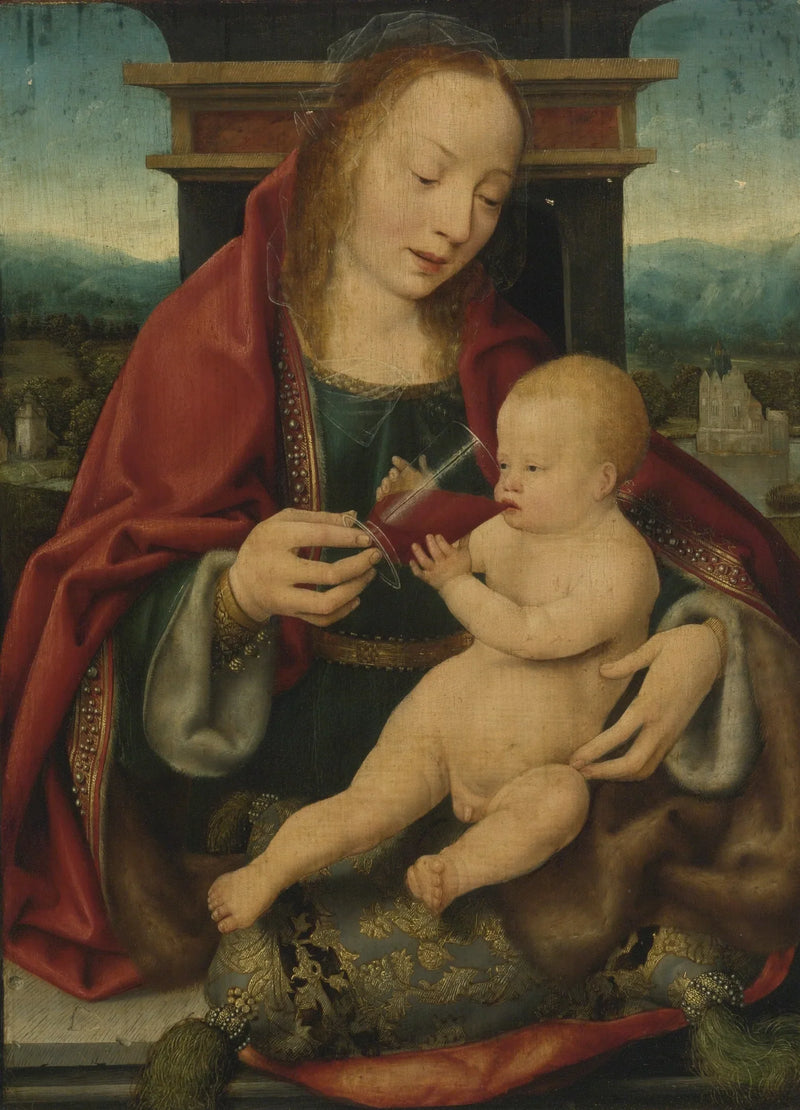 Enfant vergine e bevitore di vino - Joos van Cleve