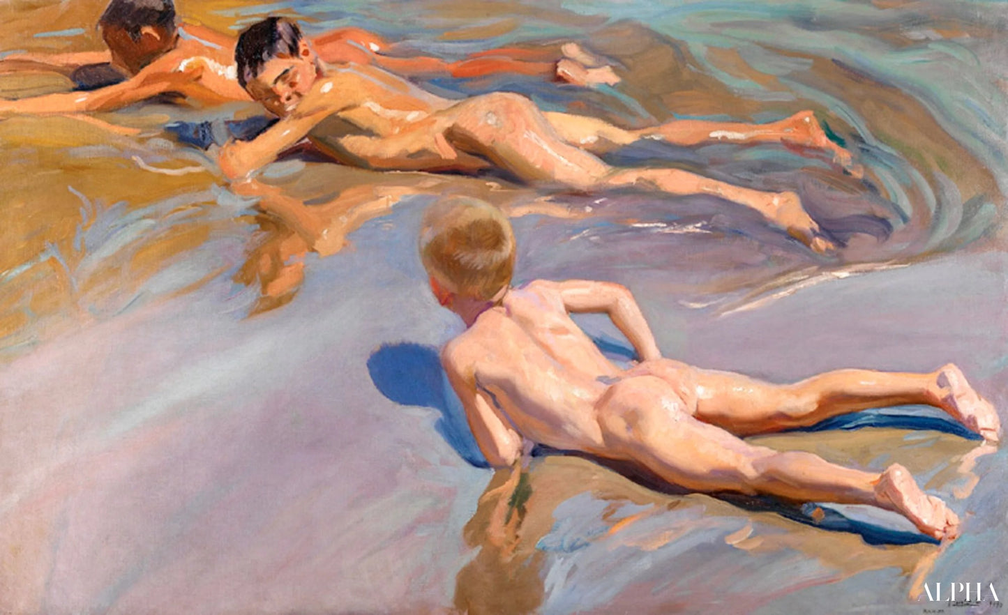 Bambini in spiaggia - Sorolla - Riproduzioni di quadri e dipinti di alta gamma