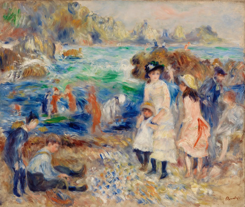 Bambini sulla riva del mare a Guernsey - Pierre-Auguste Renoir