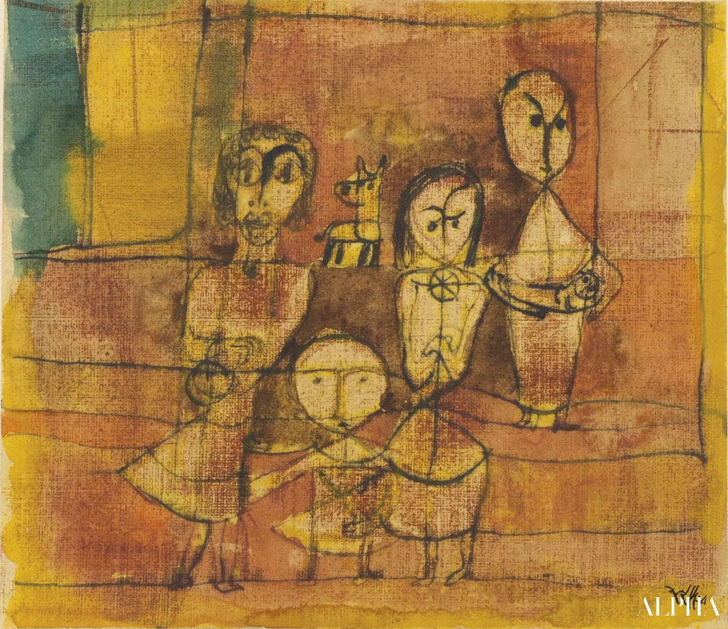 Bambini e cane - Paul Klee - Riproduzioni di quadri e dipinti di alta qualità