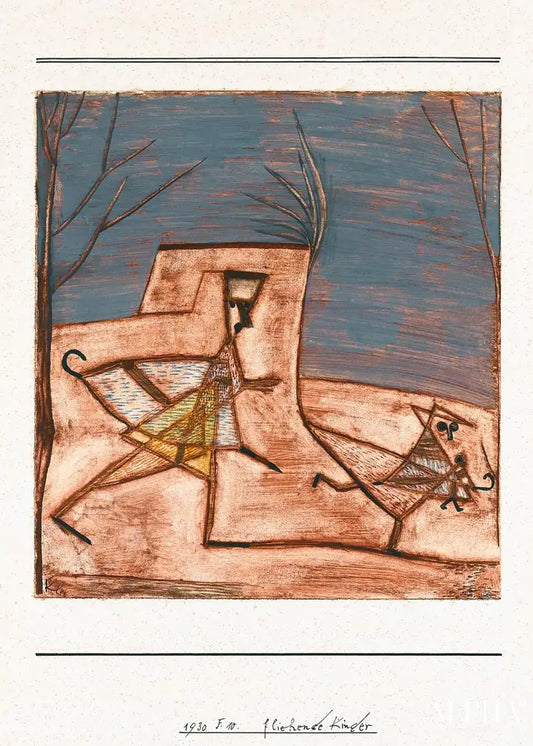 Enfants fuyant Enfants fuyant, 1930 - Paul Klee - Reproductions de tableaux et peintures haut de gamme