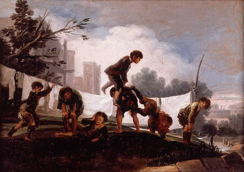 Bambini che giocano a saltare la cavallina - Francisco de Goya