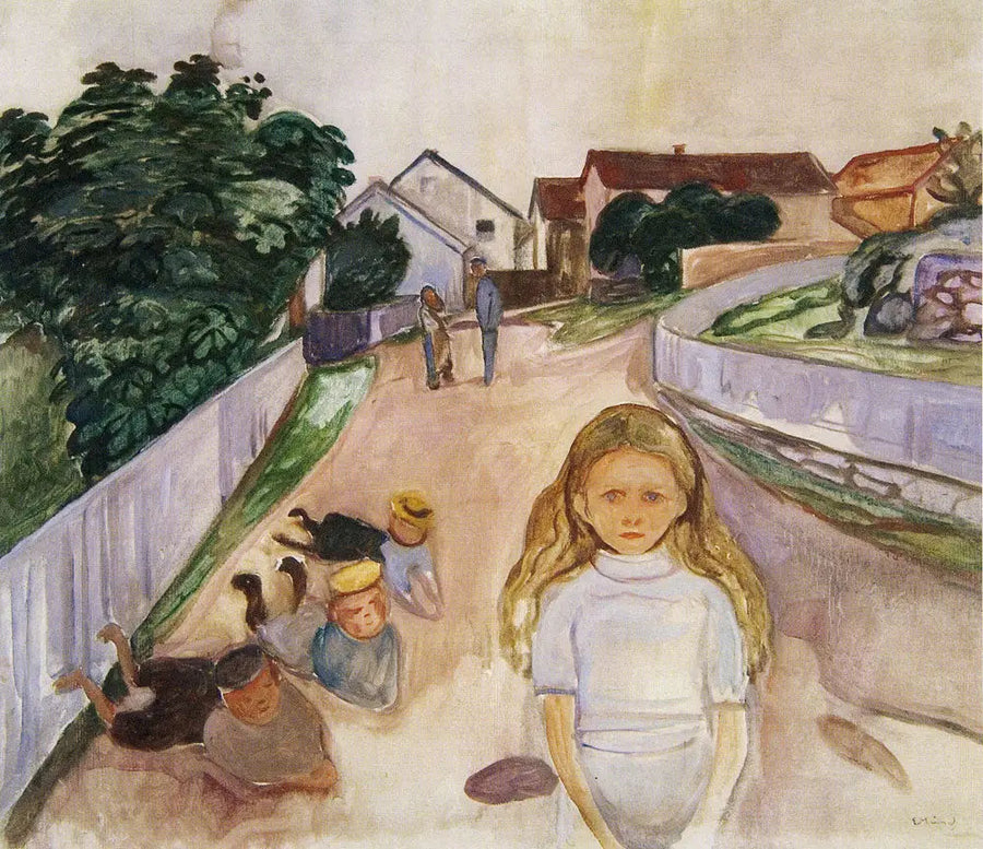Bambini che giocano per strada a Åsgårdstrand - Edvard Munch