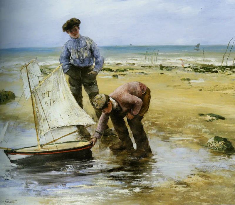 Bambini che giocano sulla spiaggia - Norbert Gœneutte