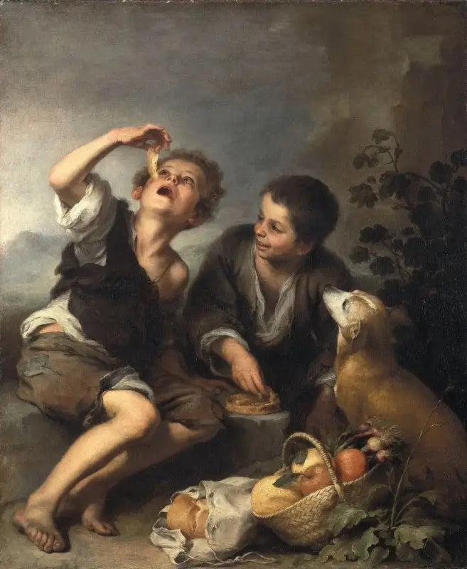 Bambini che mangiano una torta - Bartolomé Esteban Murillo