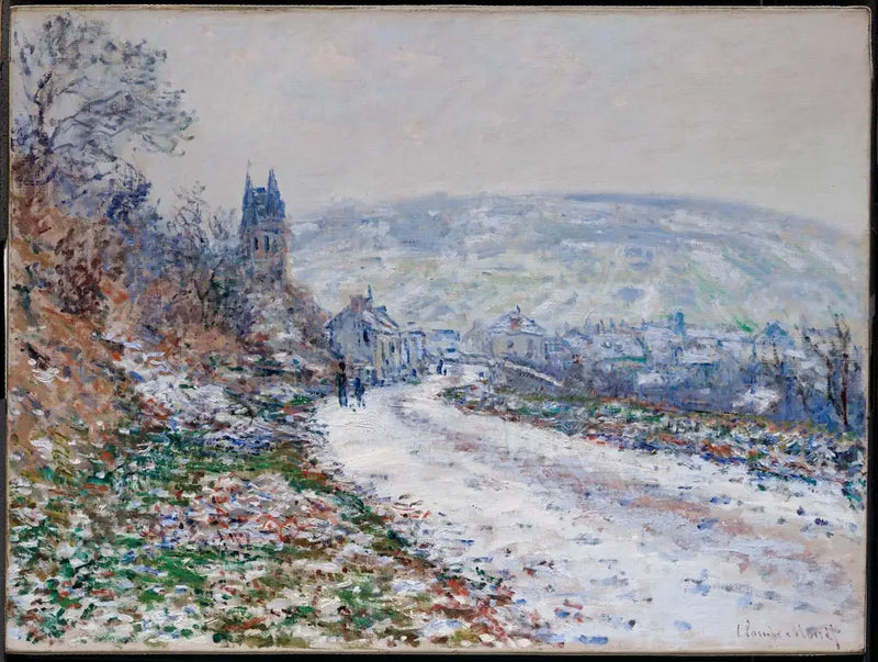 Ingresso al Villaggio di Vétheuil in Inverno - Claude Monet