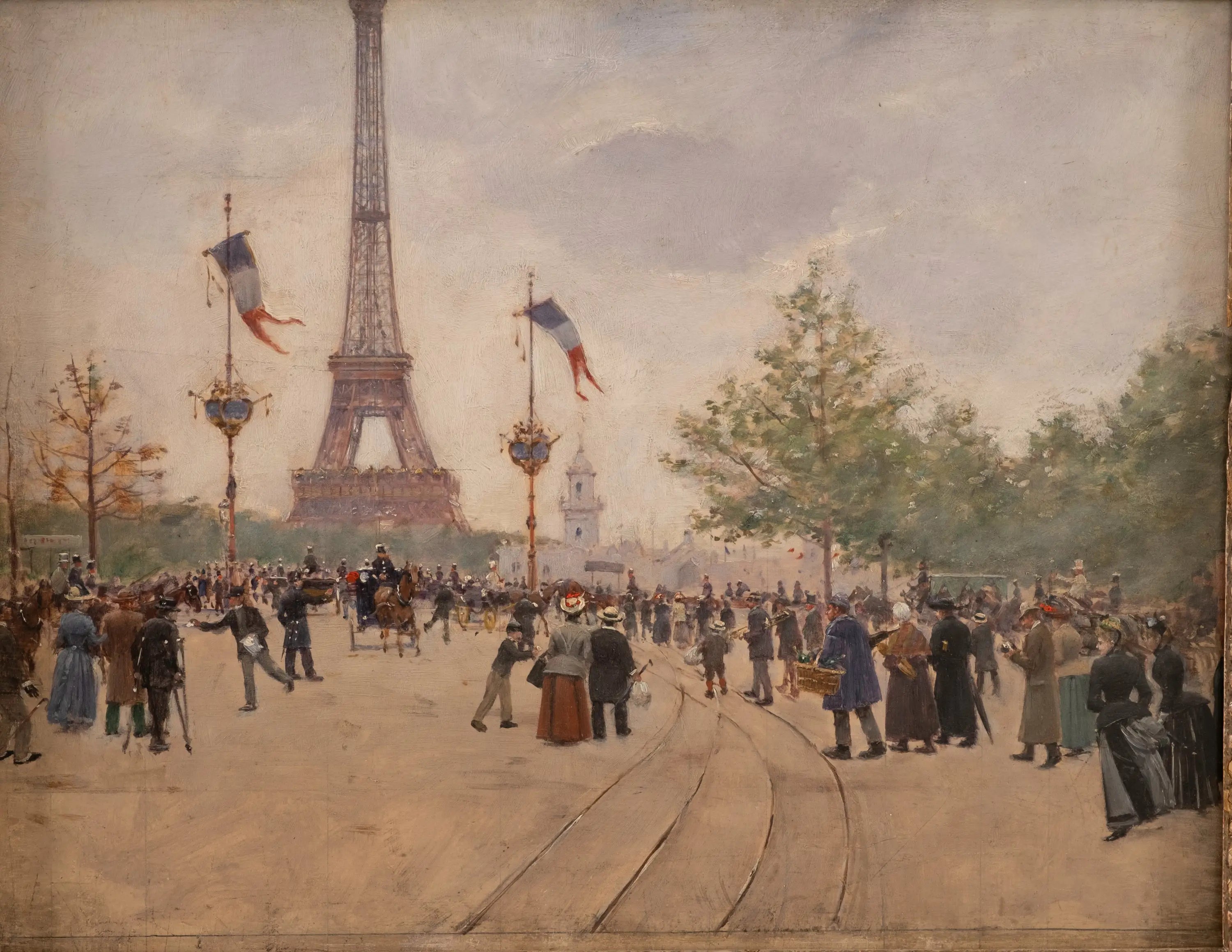 Entrée de l'exposition universelle de 1889 - Jean Béraud image 1 reproduction d’œuvre d’art à l’huile