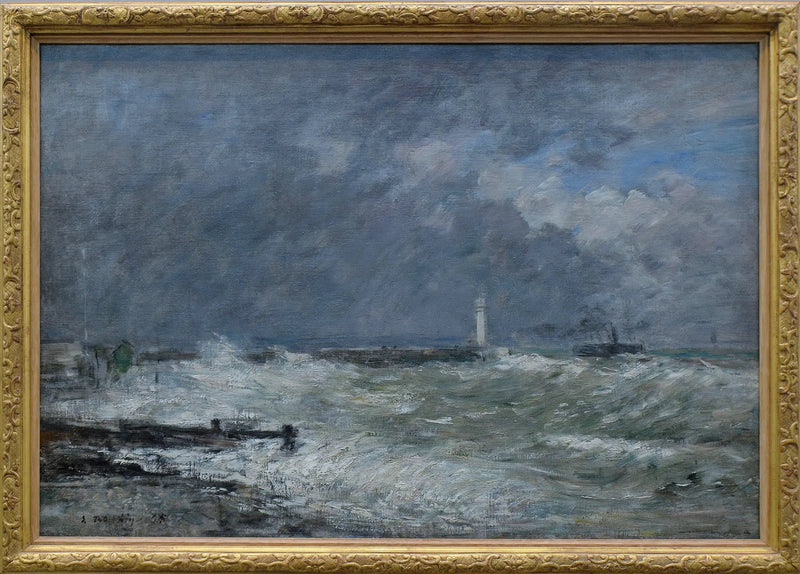 Ingresso delle banchine di Le Havre con maltempo - Eugène Boudin