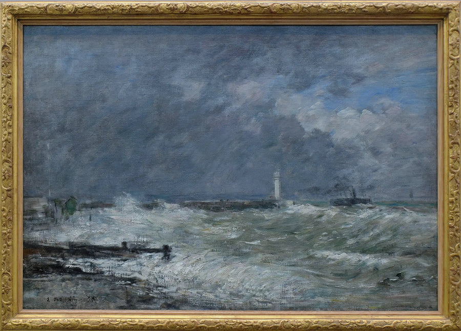 Ingresso delle banchine di Le Havre con maltempo - Eugène Boudin