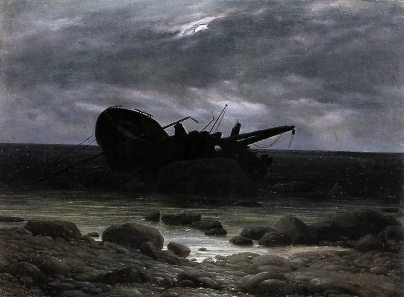 Relitto al chiaro di luna - Caspar David Friedrich