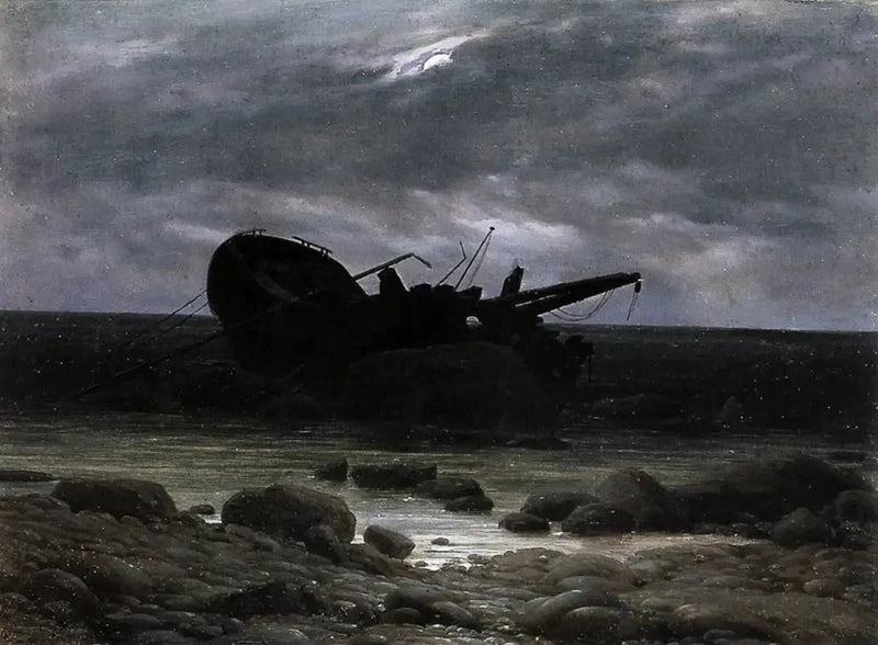 Relitto al chiaro di luna - Caspar David Friedrich
