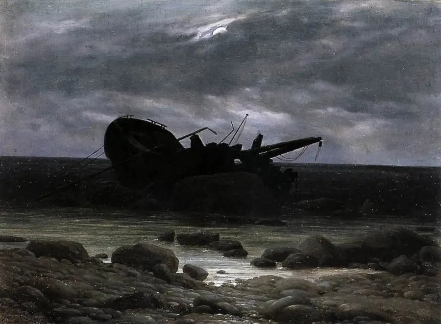 Relitto al chiaro di luna - Caspar David Friedrich