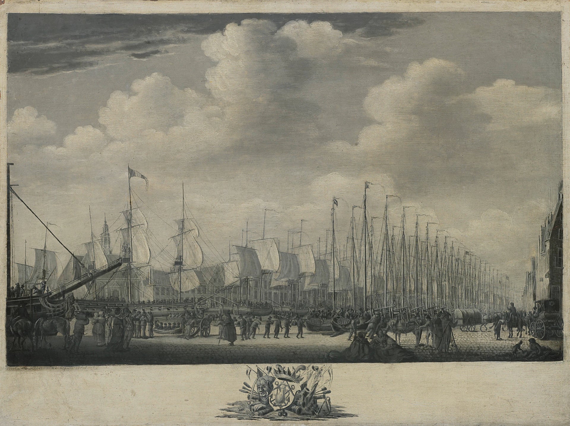 Equipage de la flotte dans le port de Vlissingen, 1804 - Engel Hoogerheyden