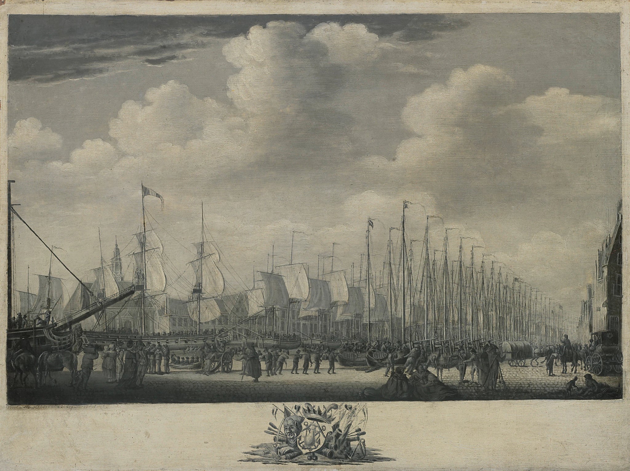 Equipage de la flotte dans le port de Vlissingen, 1804 - Engel Hoogerheyden