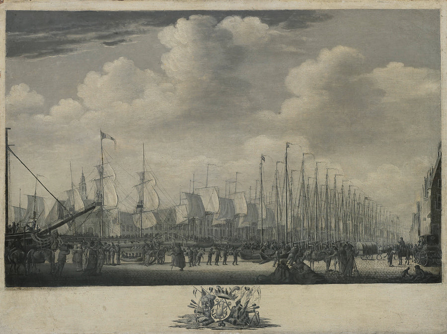 Equipage de la flotte dans le port de Vlissingen, 1804 - Engel Hoogerheyden
